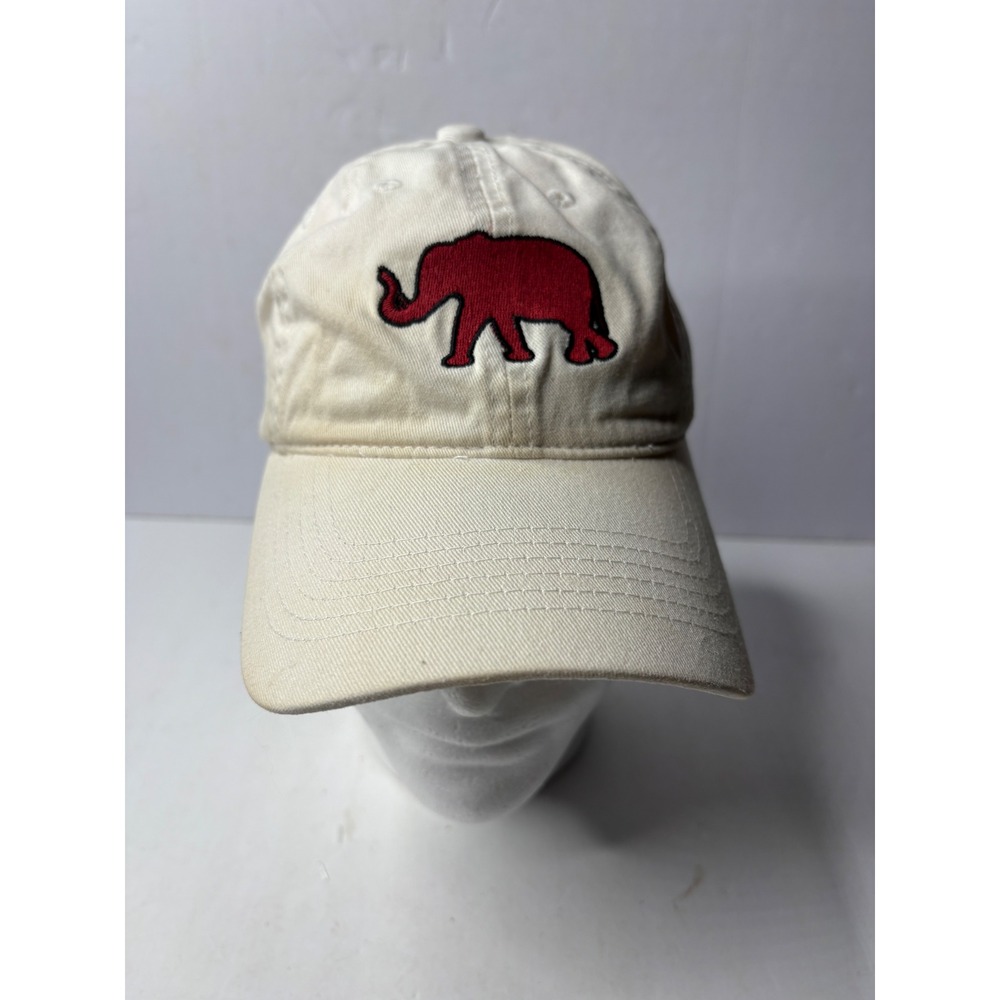 ML Caps Authentic Headwear Cream Red Elephant Embroidered Strapback Hat 3103